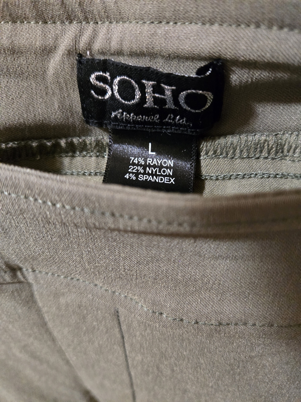 Soho Olive Cropped Pull-On Pants - Picture 2 of 6